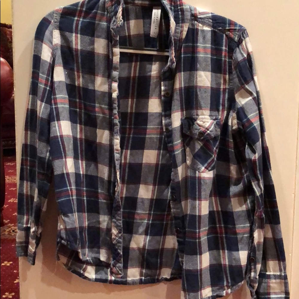 Flannel (colors: red, white, navy, dark green)